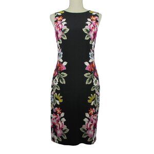 WHBM Sleeveless Floral Print Sheath Dress Size S Tailored Office Summer $149
